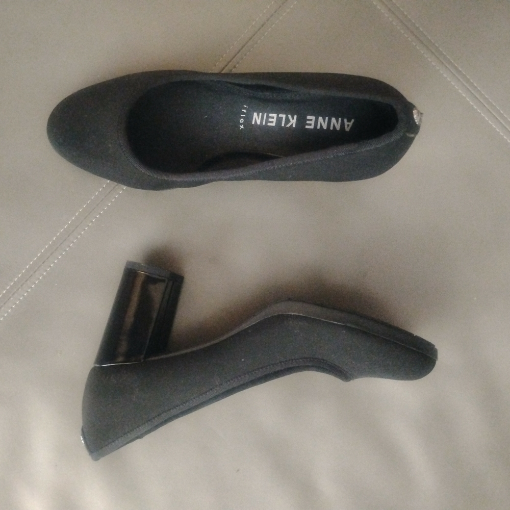 Anne Klein Black Block Heel Shoes